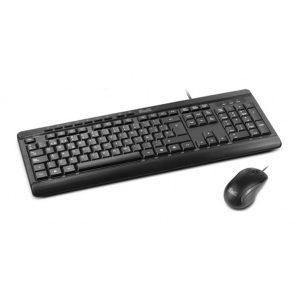 Kit Teclado y Mouse DeskMate USB QWERTY Español Negro