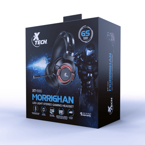Audífonos Gamer Xtech Morrighan XTH-565 Alámbrico Negro - Imagen 8