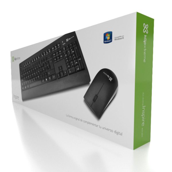 Kit Teclado y Mouse Inspire RF inalámbrico QWERTY Negro - Imagen 7