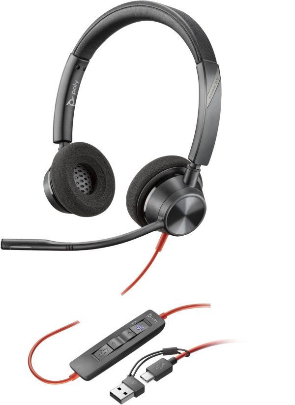 Audífonos Teletrabajo POLY Blackwire 3320 Stereo Negro