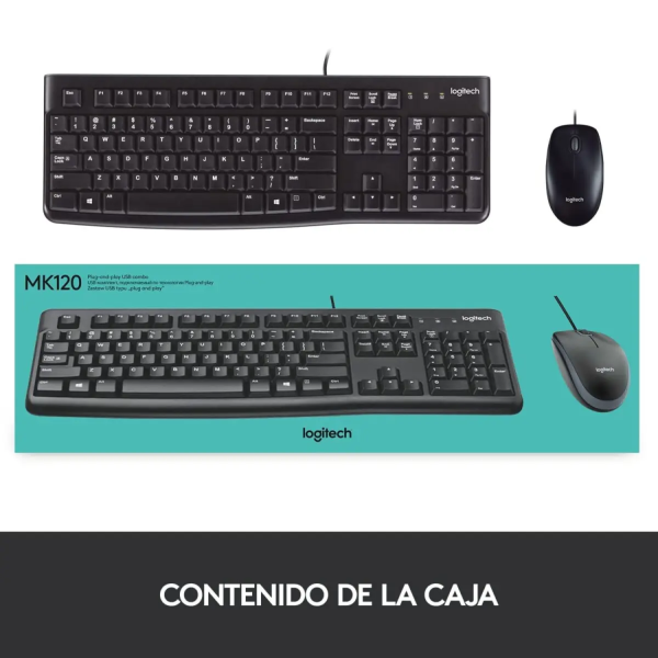 Combo de Teclado y Mouse MK120 USB Negro - Imagen 8
