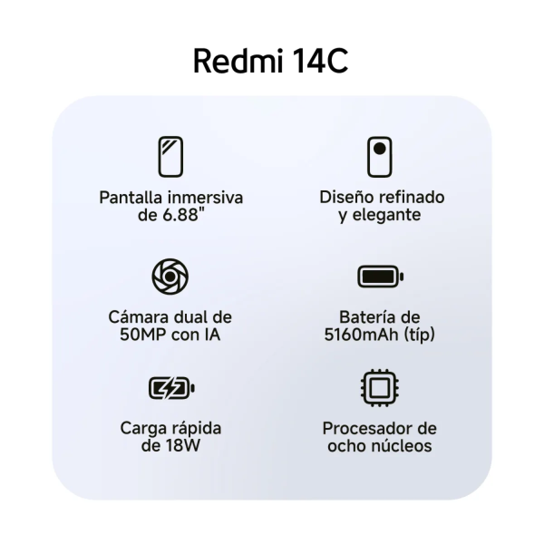 Celular Xiaomi Redmi 14C 4GB 128GB Midnight Black - Imagen 3