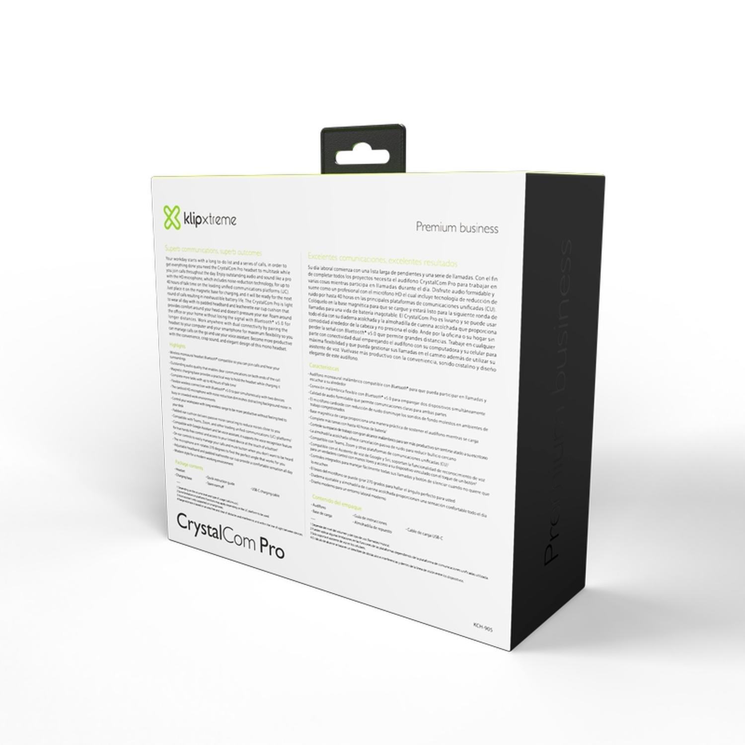 Audífonos CrystalCom Pro Inalámbrico Diadema Negro - Imagen 7