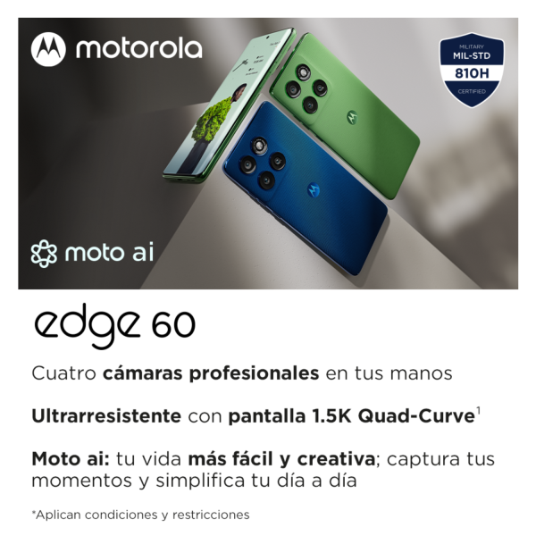 Smartphone Moto Edge 60 256GB 12GB Dual SIM Azul - Imagen 2