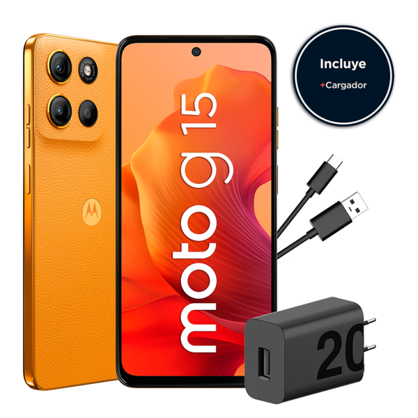 Celular Moto G15 4GB 128GB Android 15 6.7" Naranja - Imagen 3