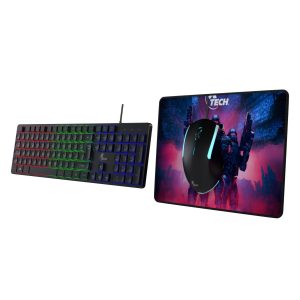 Kit Teclado y Mouse Xtech USB QWERTY Español Negro