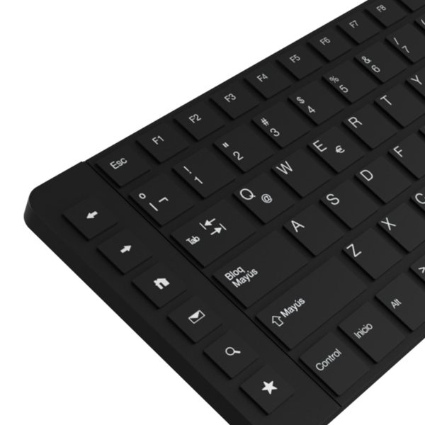 Kit Teclado y Mouse Revolution RF inalámbrico QWERTY Negro - Imagen 4