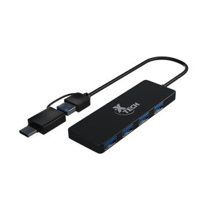 USB Hub con adpatador USB-C y USB-A con 4 puertos USB