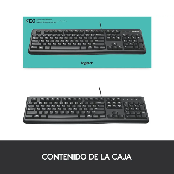 Teclado Logitech K120 USB Español silencioso antiderrame - Imagen 7