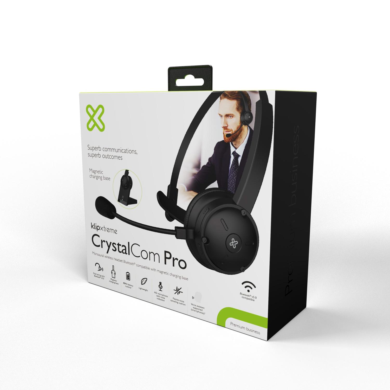 Audífonos CrystalCom Pro Inalámbrico Diadema Negro - Imagen 6