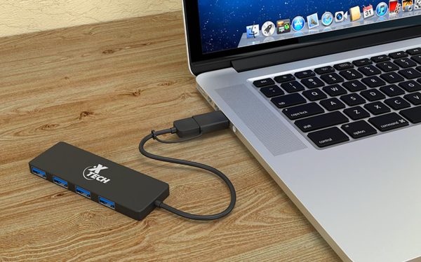 USB Hub con adpatador USB-C y USB-A con 4 puertos USB - Imagen 2