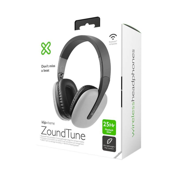 Auriculares Over-Ear Inalámbrico Klip Xtreme KWH-010BK Gris - Imagen 2