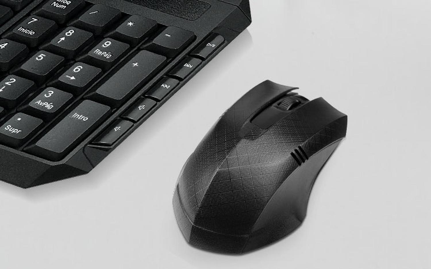 Kit Teclado y Mouse RF inalámbrico QWERTY Español Negro - Imagen 6