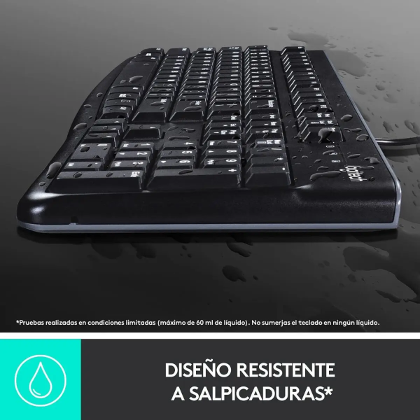 Teclado Logitech K120 USB Español silencioso antiderrame - Imagen 6