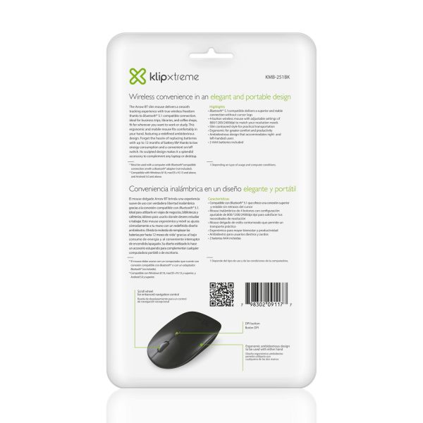 Mouse Arrow BT Ambidiestro Bluetooth Óptico - Imagen 6