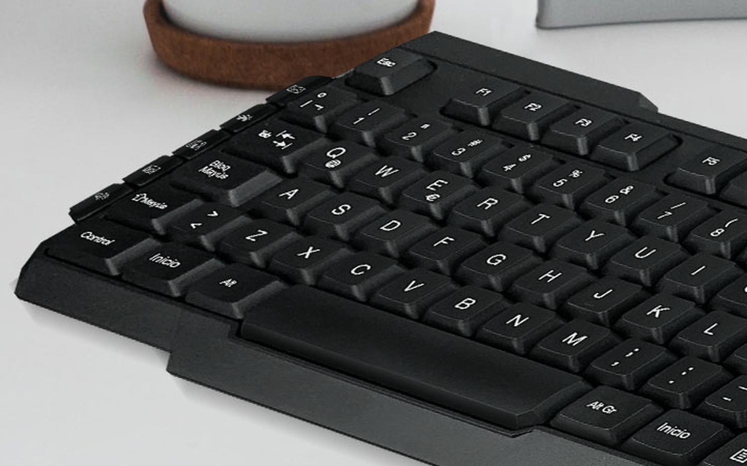 Kit Teclado y Mouse RF inalámbrico QWERTY Español Negro - Imagen 4