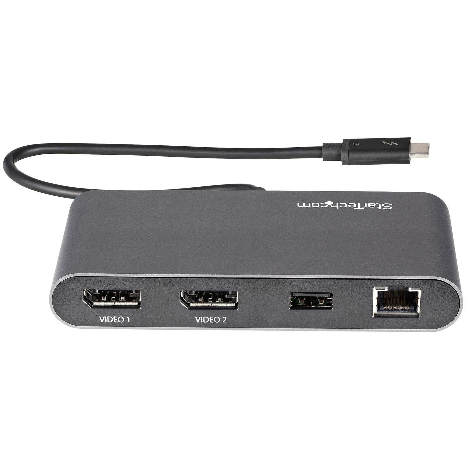 Mini Docking Station Portátil para 2 Monitores con DP 4K USB-A GbE - Imagen 4