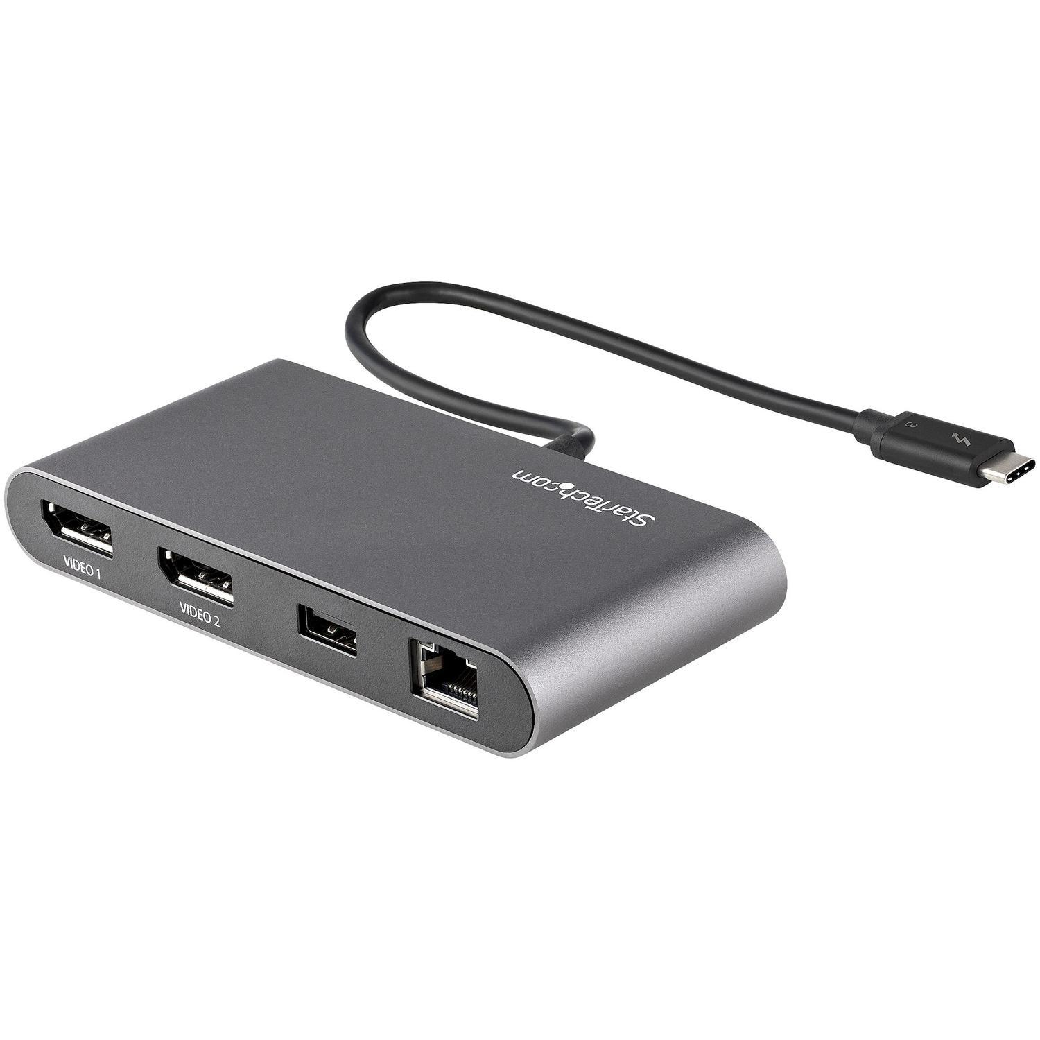 Mini Docking Station Portátil para 2 Monitores con DP 4K USB-A GbE - Imagen 2