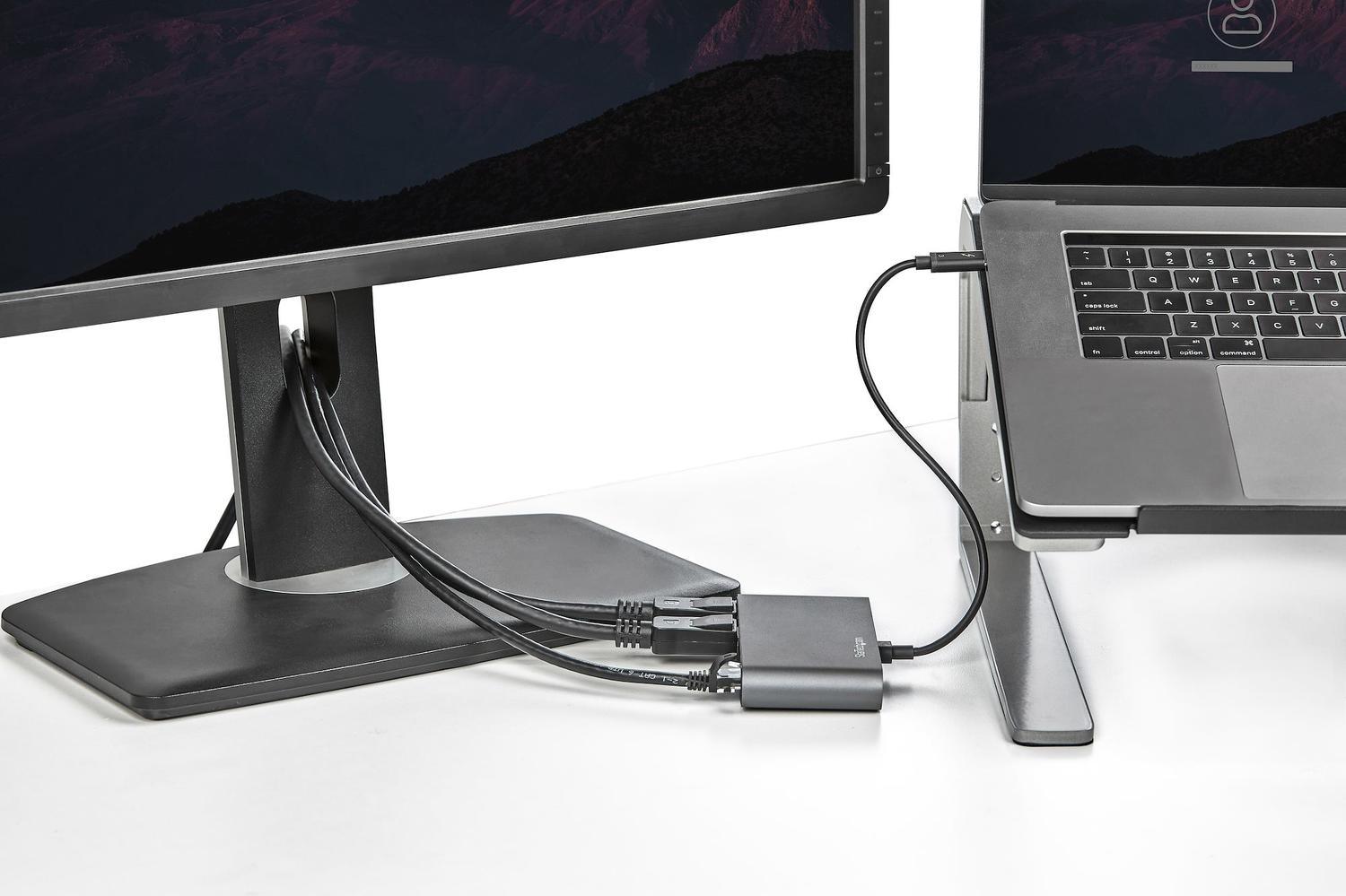 Mini Docking Station Portátil para 2 Monitores con DP 4K USB-A GbE - Imagen 6
