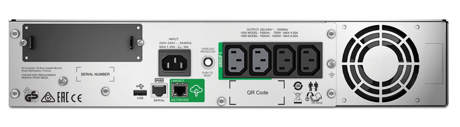 APC SMT1000RMI2UC sistema de alimentación ininterrumpida (UPS) Línea interactiva 1 kVA 700 W 4 AC ou - Imagen 3
